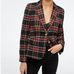 J crew Stewart tartan wool-blend plaid holiday schoolboy blazer size 8 j.crew
